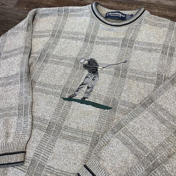 Bernette Other - Scottish Isle Bernette Knit Sweater Mens Medium Embroidered Golf Grandpa Vintage